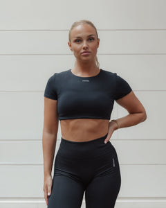 SHORT SLEEVE TOP BLACK - Vitchi Vilani